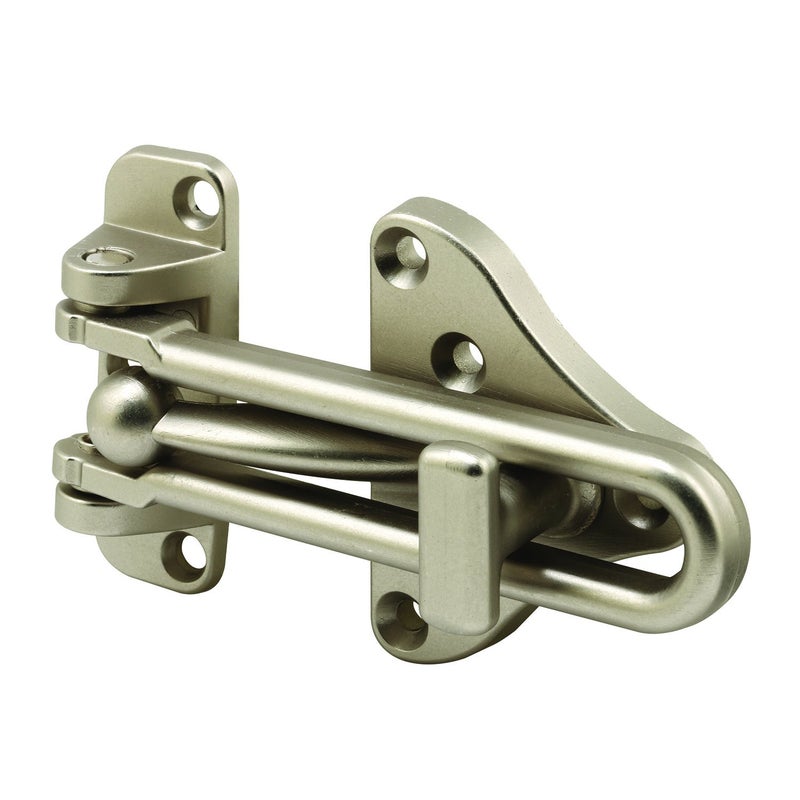 Defender Security Prime-Line U 11316 Swing Bar Door Guard With High Security Auxiliary Lock, Satin Nickel Finish (Single Pack) - Image 1